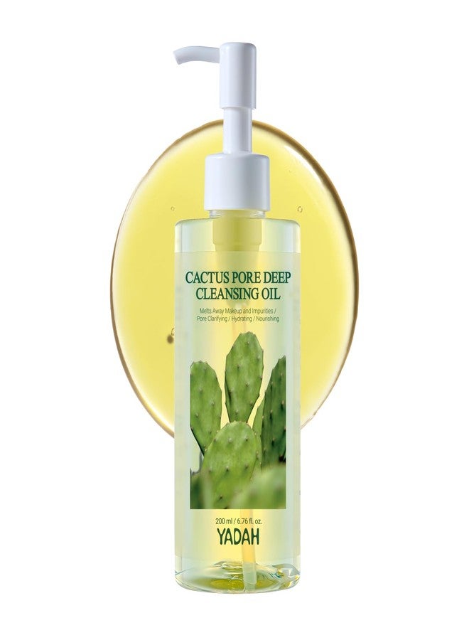 YADAH Cactus Pore Deep Cleansing Oil (6.76 Fl Oz) – Lightweight Daily Facial Cleanser & Daily Makeup Remover with Cactus Seed Oil for Pore Purifying & Balanced Skin, Double Cleansing Korean Skincare - Image 1